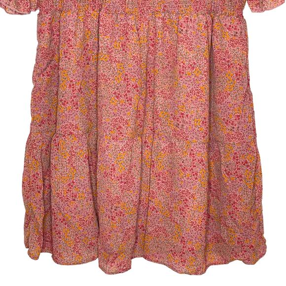 NEW Wild Fable Pink Floral Smocked Dress Plus Size 1X Short Sleeve NWT - Picture 8 of 8